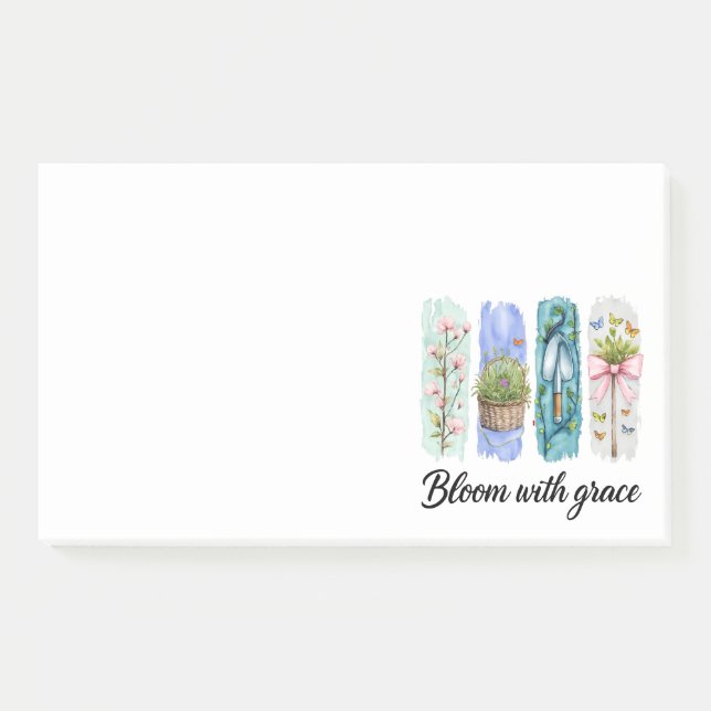 Bloco De Notas Bloom com a Arte Floral Grace Garden (Frente)