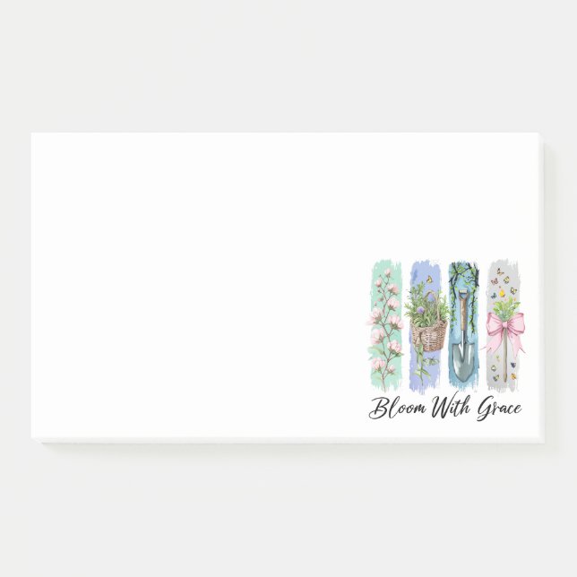 Bloco De Notas Bloom com a Arte Floral Grace Garden (Frente)