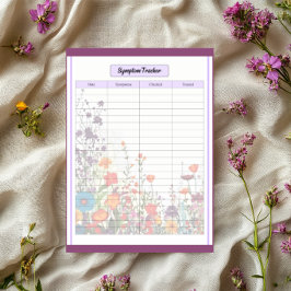 Bloco De Notas Blooming Purple Garden_ Step Tracker