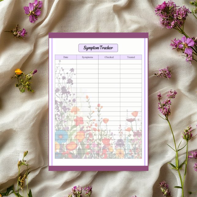 Bloco De Notas Blooming Purple Garden_ Symptom Tracker (Criador carregado)