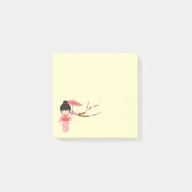 Bloco De Notas Blossom Geisha, uma cereja rosa-branca (Frente)