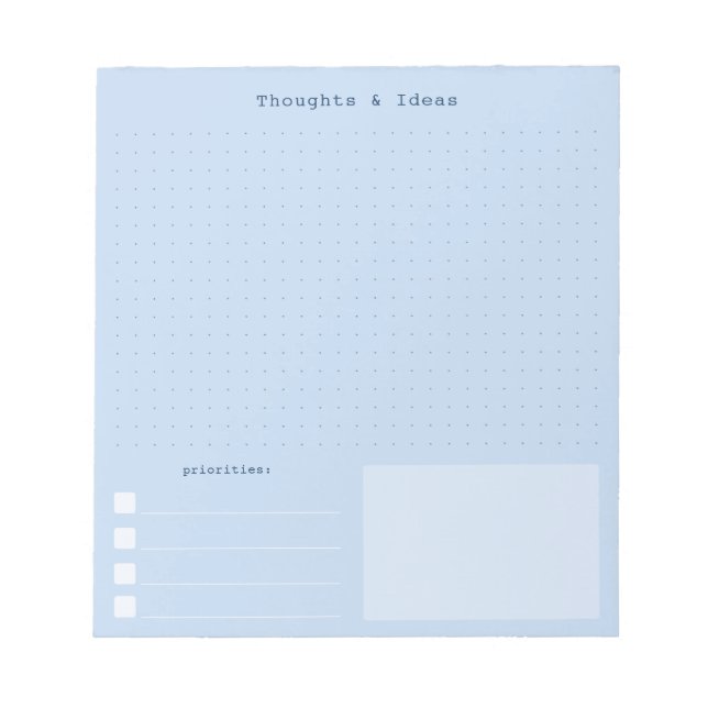 Bloco De Notas Blue Brain Dump Notepad, Retro Writer aesthetic (Frente)