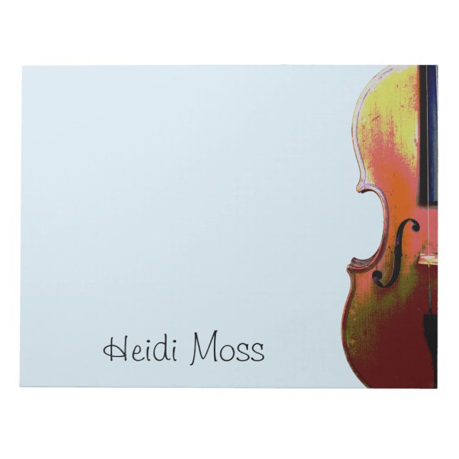 Bloco De Notas Blue Classic Music Violin (Frente)