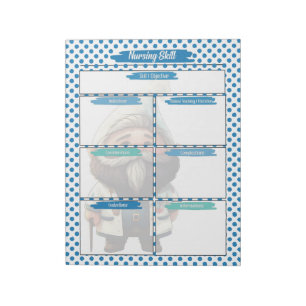 Bloco De Notas Blue Dr Gnome Nursing Student Skills Modelo