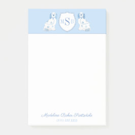 Bloco De Notas Blue E White Staffordshire Spaniels Monograma
