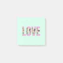 Blue Floral Love Posta It Notes