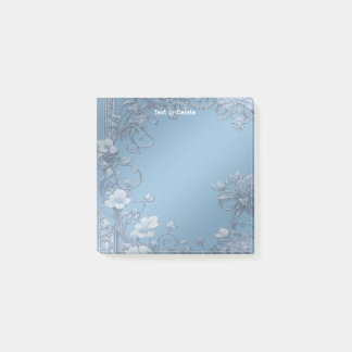 Bloco De Notas Blue Floral Posta as suas Notas