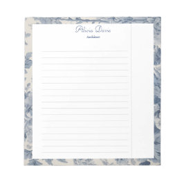 Bloco De Notas Blue Flowers Toile de Jouy seu nome