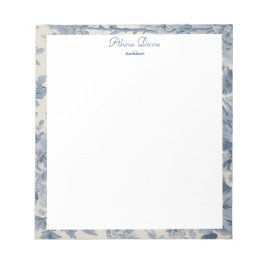 Bloco De Notas Blue Flowers Toile de Jouy seu nome