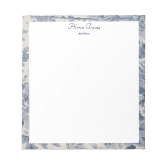 Bloco De Notas Blue Flowers Toile de Jouy seu nome