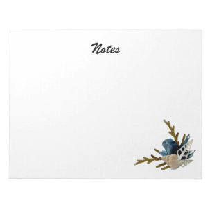 Bloco De Notas Blue Iris & Seashell Coastal Themed