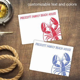 Bloco De Notas Blue Lobster Family Beach House Maine New England