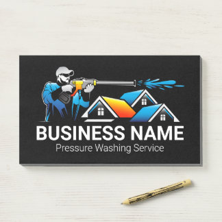 Bloco De Notas Blue Orange Pressure Washing House Logo