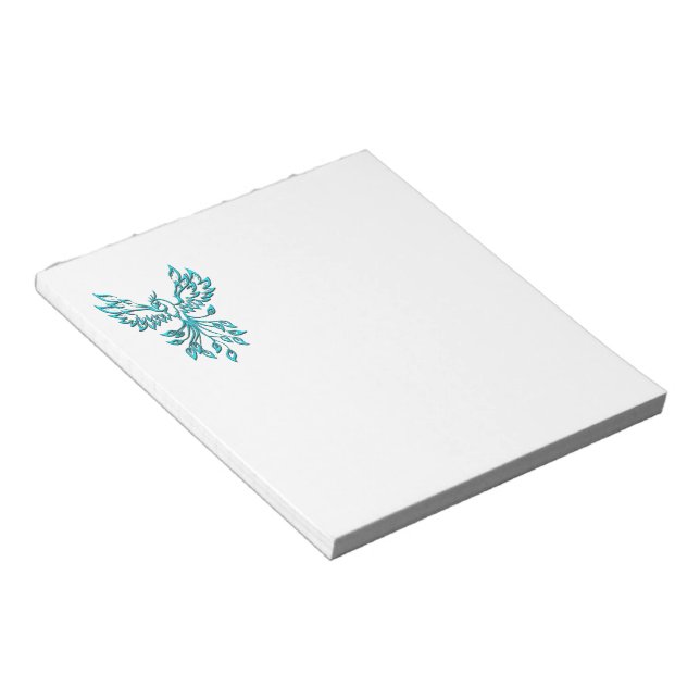 Bloco De Notas Blue Phoenix nasce em branco (Inclinado)