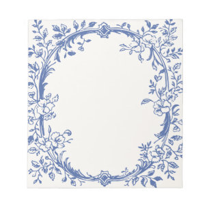 Bloco De Notas Blue Vintage Toile De Jouy enquadrado