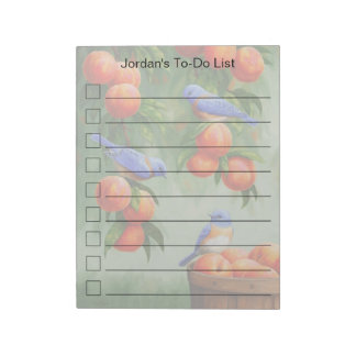 Bloco De Notas Bluebird em uma lista de tarefas pendentes do Poma