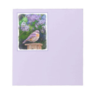 Bloco De Notas Bluebird oriental na neve - Foto original