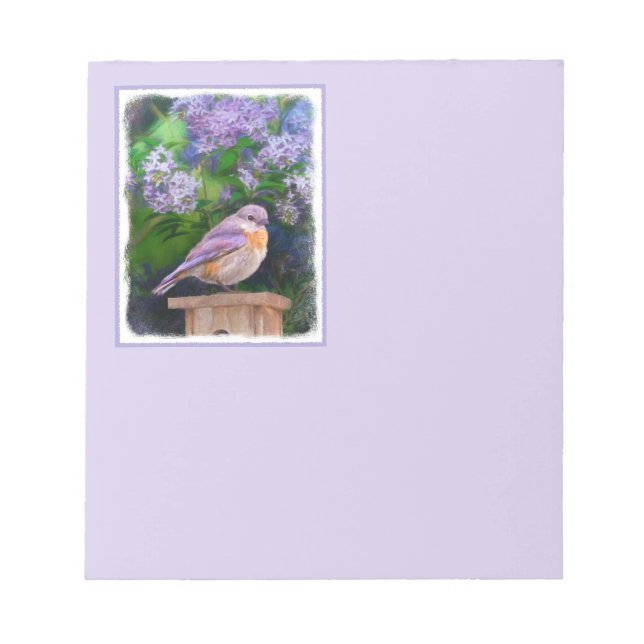 Bloco De Notas Bluebird oriental na neve - Foto original (Frente)