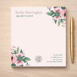 Bloco De Notas Blush Bloom Caderno Rosa Corretor de Imóveis