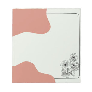Bloco De Notas Blush & Bloom - Folhas de Escrevendo minimalistas