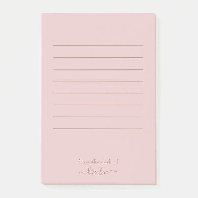 Bloco De Notas Blush da mesa de grande vinculação personalizada (Frente)