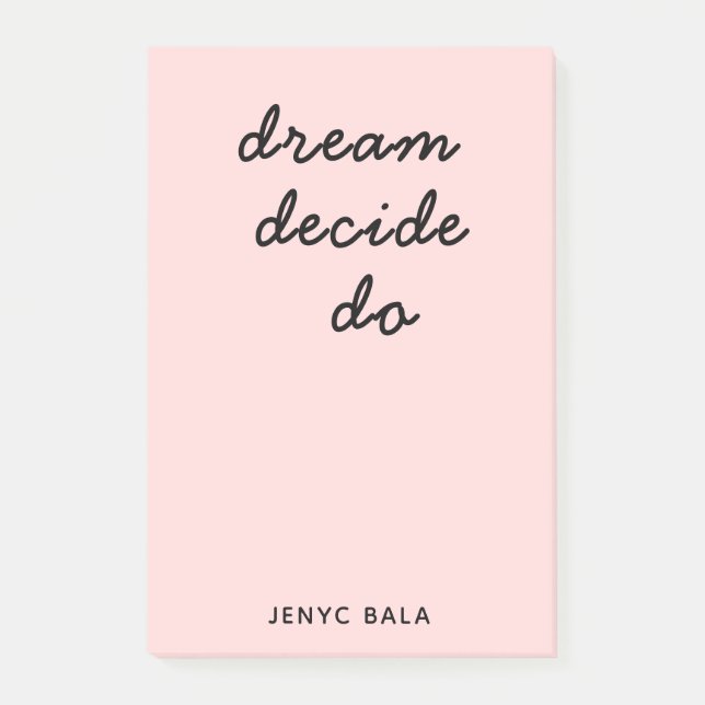 Bloco De Notas Blush Pink Modern Stylish Script Design (Frente)