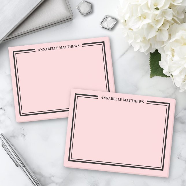 Bloco De Notas Blush Pink Monogram (Blush Pink Monogram Post-it Notes )