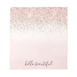 Bloco De Notas Blush Rosa Dourado Brilho Gradiente