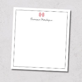 Bloco De Notas Blush Rose Bow Border Script Custom Name Script