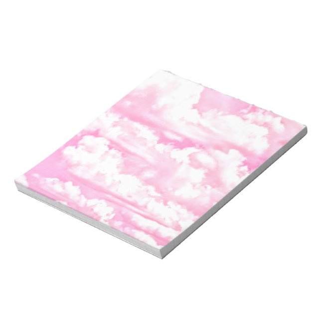 Bloco De Notas Boas e Felizes Nuvens Rosa da Fúchsia (Invertido)