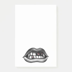 Bloco De Notas Boca Vampira Com Presas E Criaturas Mau