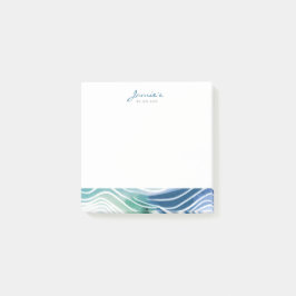 Bloco De Notas Bohemian Marine Blue & Teal Waves