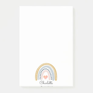 Bloco De Notas Boho Aquarela Arco-íris Criança Personalizado 