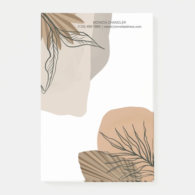 Bloco De Notas Boho Chic Monograma Tropical (Frente)