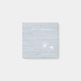 Bloco De Notas BoHO Dusty Blue Driftwood Casamento Mason Jars