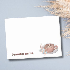 Bloco De Notas Boho Latte Com Flores Personalizadas