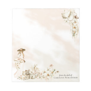 Bloco De Notas Boho Leopard Favor do Chá de panela Floral