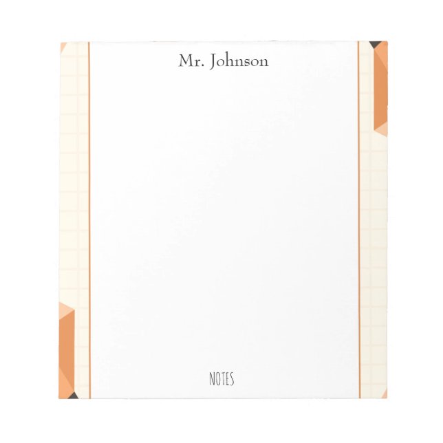 Bloco De Notas Boho Lines Frame Teacher Notepad (Frente)