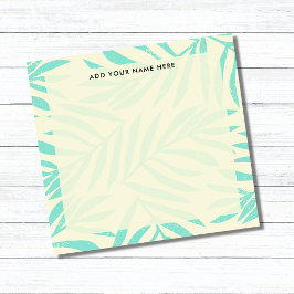 Bloco De Notas Boho Pastel Blue Palm sai do escritório
