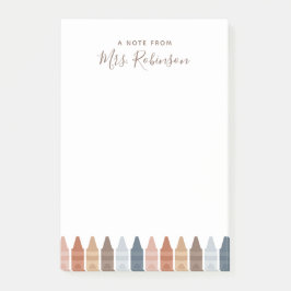Bloco De Notas Boho Teacher Appreciation Crayon - Posta Notas
