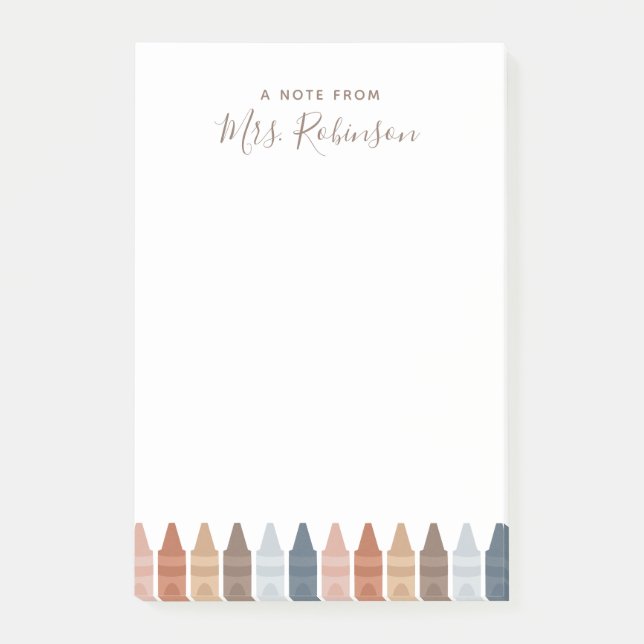 Bloco De Notas Boho Teacher Appreciation Crayon - Posta Notas (Frente)