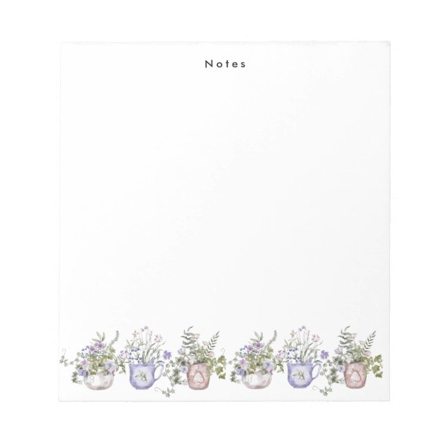 Bloco De Notas Boho Watercolor Púrpura Púrpura Púrpura Personaliz (Frente)