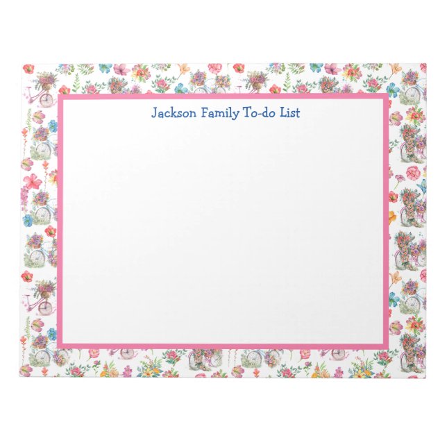 Bloco De Notas Boho Wild flores de verão planador de bicicletas d (Frente)