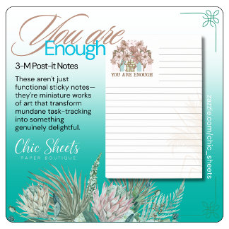 Bloco De Notas Boho You Are Enough Notas Post-it® 3M Lined