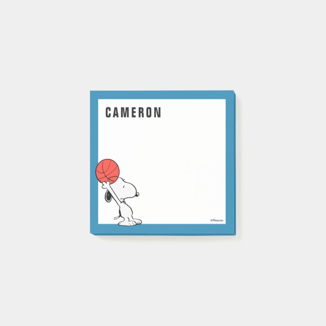 Bloco De Notas Bola de Esportes da Varsity Snoopy | Adicione seu  (Frente)