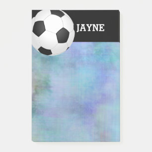Bloco De Notas bola de futebol personalizada posta-a em azul