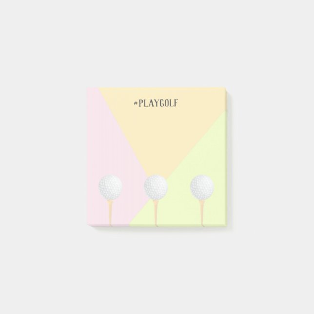 Bloco De Notas bola de golfe cor pastel design geométrico (Frente)