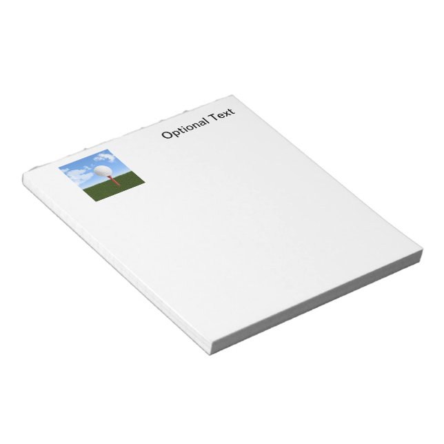 Bloco De Notas Bola de Golfe no Chá, Céu e Grama (Inclinado)