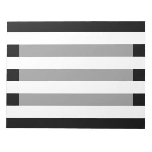 Bloco De Notas Bold Black And White Horizontal Stripes