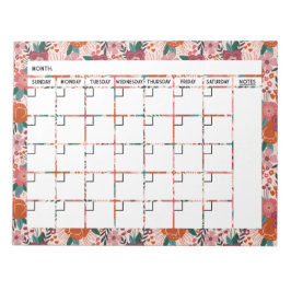 Bloco De Notas Bold Tropical Flower Calendar Notepad